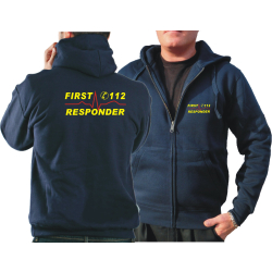 Hooded jacket navy, First Responder (neonyellow/red)