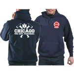 CHICAGO FIRE Dept. axes and flames Paramedic, azul marino Hoodie
