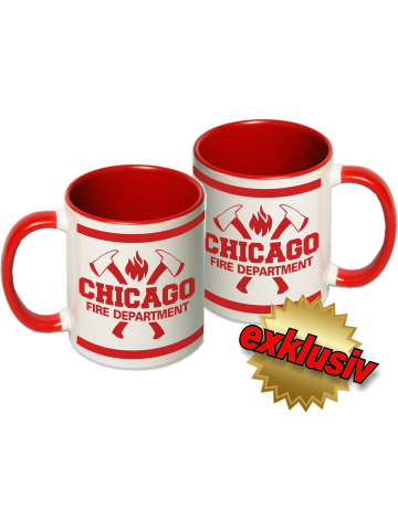 Tasse: "Chicago Fire Dept." mit Äxten two-tone-coffee-cup, red (1 Stück)