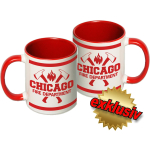 Tasse: "Chicago Fire Dept." avec axes two-tone-coffee-cup, red (1 Stück)