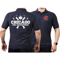 CHICAGO FIRE Dept. axes CFD-Emblem, azul marino Polo