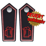 FEUER1 Dienstgrad-Schulterklappen-Paar Spezial mit Knöpfen: Obergetränkewart (rot/silber)