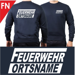 Sweat with font "FN" FEUERWEHR + place-name kursiv