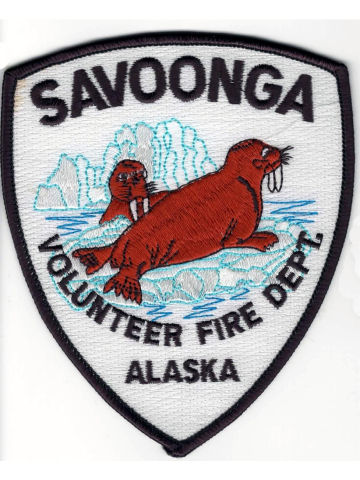 Abzeichen: Savoonga Vol. Fire Dept., Alaska (USA), 10 x 12 cm
