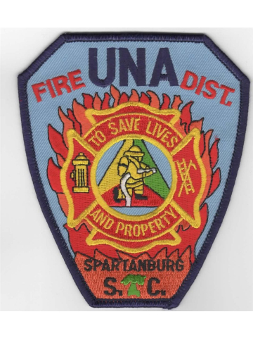 Abzeichen: Una Fire Dist. Spartanburg, South Carolina (USA), 9,5 x 12 cm