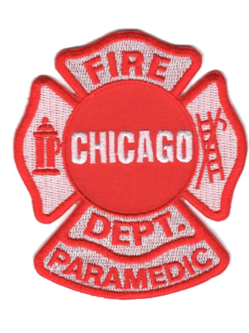 Badge Chicago Fire Dept. Paramedic, 8 x 9,5 cm