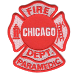 Badge Chicago Fire Dept. Paramedic, 8 x 9,5 cm