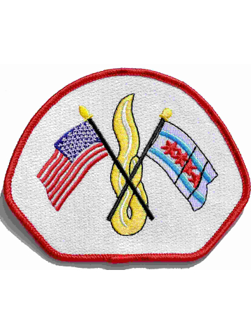 Patch Chicago Fire Dept. white Officers, 11,3 x 8,8 cm
