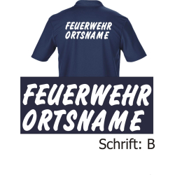 Functional-Polo navy, font "B" with place-name