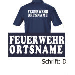 Funktions-Polo navy, Schrift "D" mit Ortsnamen