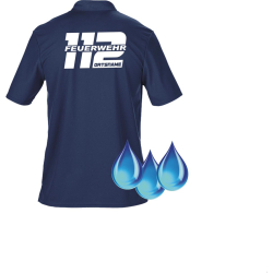Functional-Polo navy, font "CB" (FEUERWEHR 112) with place-name