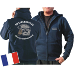 Kapuzenjacke (navy/bleu marine) Sapeurs Pompiers Casque - Courage et Dévouement - neutre
