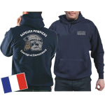 Sweat á capuche (blu navy/bleu marine) Sapeurs Pompiers Casque - Courage et Dévouement - neutre