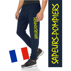 Pantalon navy/bleu marine SAPEURS-POMPIERS, jaune