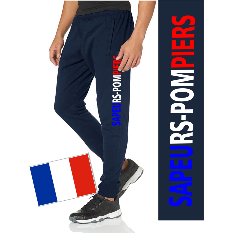Pantalon navy/bleu marine SAPEURS-POMPIERS tricolore 
