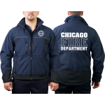 CHICAGO FIRE Dept. Giacca WorkSoftshell blu navy, bianco font con Standard-Emblem