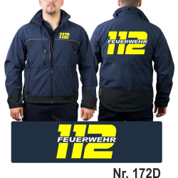 WorkSoftshelljacket navy, 112 with FEUERWEHR,...