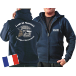 Chaqueta con capucha (azul marino/bleu marine) Sapeurs Pompiers Casque - Courage et Dévouement - marque blanc