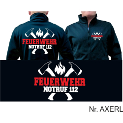 SmartSoftshelljacke marin, FEUERWEHR NOTRUF 112 avec axes...