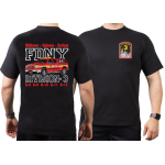 T-Shirt black, New York City Fire Dept. Divison 3, Midtown-Uptown-Harlem