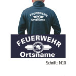 SmartSoftshelljacke navy, font "M10" (Vorbildliche Feuerwehr) with place-name
