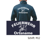 SmartSoftshelljacke navy, font "M12" (DDR-FW-Helm) with place-name