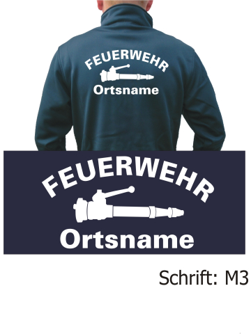 SmartSoftshelljacke navy, font "M3" (Strahlrohr) with place-name