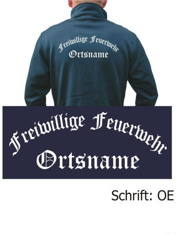 SmartSoftshelljacke navy, Schrift "OE" (altdeutsche Schrift) mit Ortsname