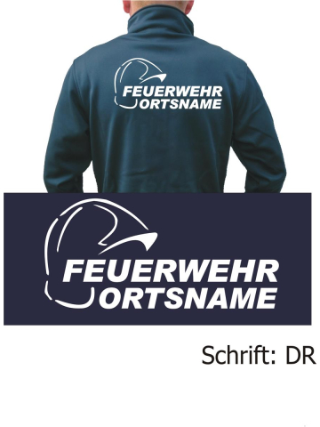 SmartSoftshelljacke navy, font "DR" (Gallethelm) with place-name