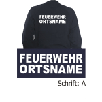 Sweat jacket navy, font "A" with place-name