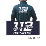 SmartSoftshelljacke azul marino, fuente "OZ" (112 Feuerwehr) con ponga su nombre