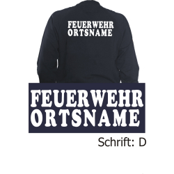 Sweat jacket navy, font "D" with place-name