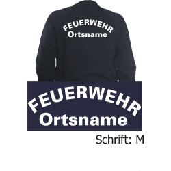 Sweat jacket navy, font "M" with place-name