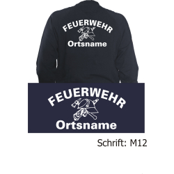 Sweatjacke navy, Schrift "M12" (DDR-FW-Helm)...