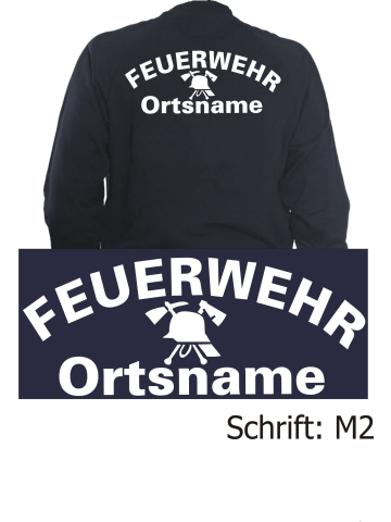 Sweat jacket navy, font "M2" (FW-Helm) with place-name
