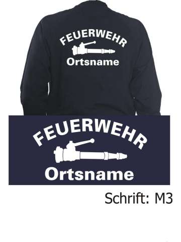 Sweat jacket navy, font "M3" (Stahlrohr) with place-name
