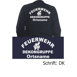 Giacca di sudore blu navy, font "DK" (CSA) Dekongruppe con nome del luogo