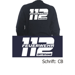 Sweat jacket navy, font "CB" (112 Feuerwehr) with place-name