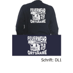 Sweat jacket navy, font "DL1" with place-name