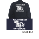 Sweat jacket navy, font "DL2" with place-name
