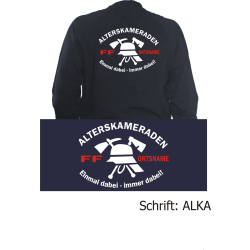 Sweat jacket navy, Alterskameraden with place-name...