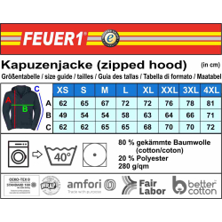 Kapuzenjacke (zipped hood) navy, Schrift "A"...