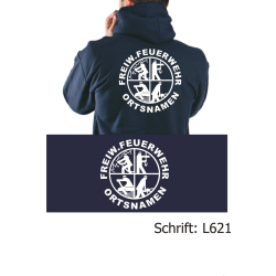 Kapuzenjacke navy, mit positivem Logo, FREIW. FEUERWEHR...
