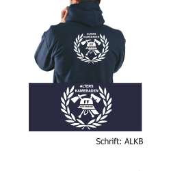 Hooded jacket navy, Alterskameraden with place-name in...