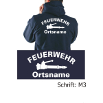 Chaqueta con capucha azul marino, fuente "M2" (Stahlrohr) con ponga su nombre