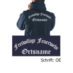 Giacca con cappuccio blu navy, font "OE" (vecchio tedesco font) con nome del luogo