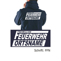 Veste à capuche marin, police de caractère "FFN" (FF kursiv) avec nom de lieu