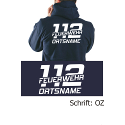 Hooded jacket navy, font "OZ" (112 FEUERWEHR)...