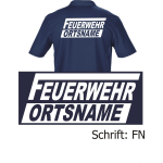 Funzionale-Polo blu navy, font "FN" FEUERWEHR + nome del luogo kursiv
