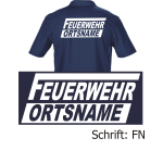 Functional-Polo navy, font "FN" FEUERWEHR + place-name kursiv